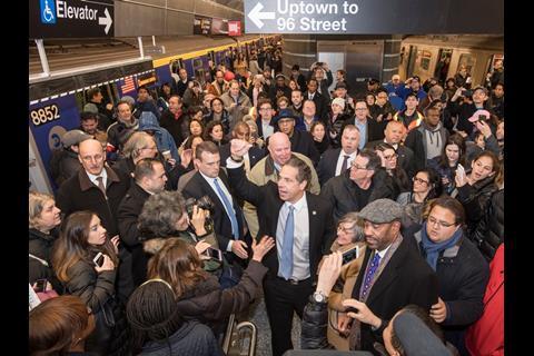 New York Governor Andrew Cuomo made an inaugural visit to the extension on December 31.